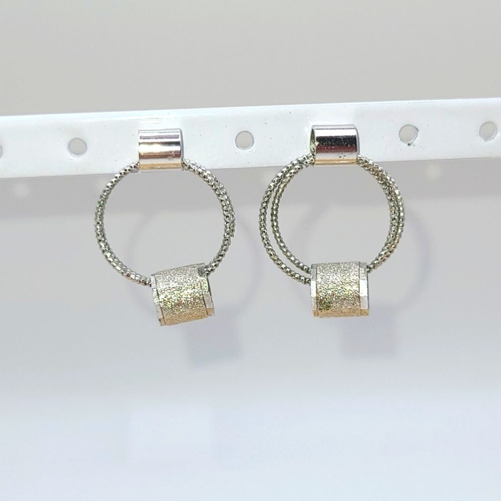 Elegant Silver Hoop Earrings, pierced